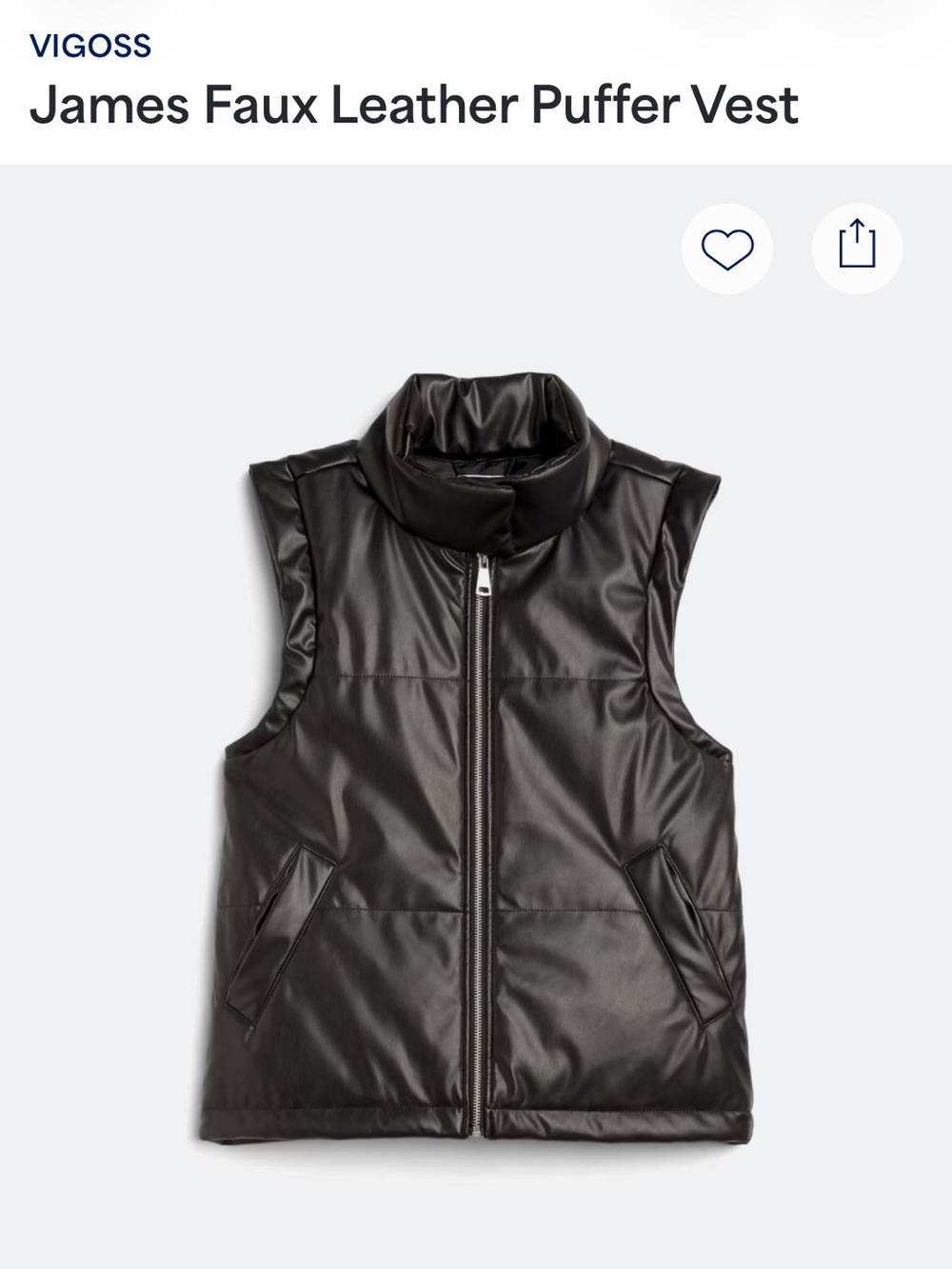Vigoss Black Faux Leather Jacket with Silver Hardware